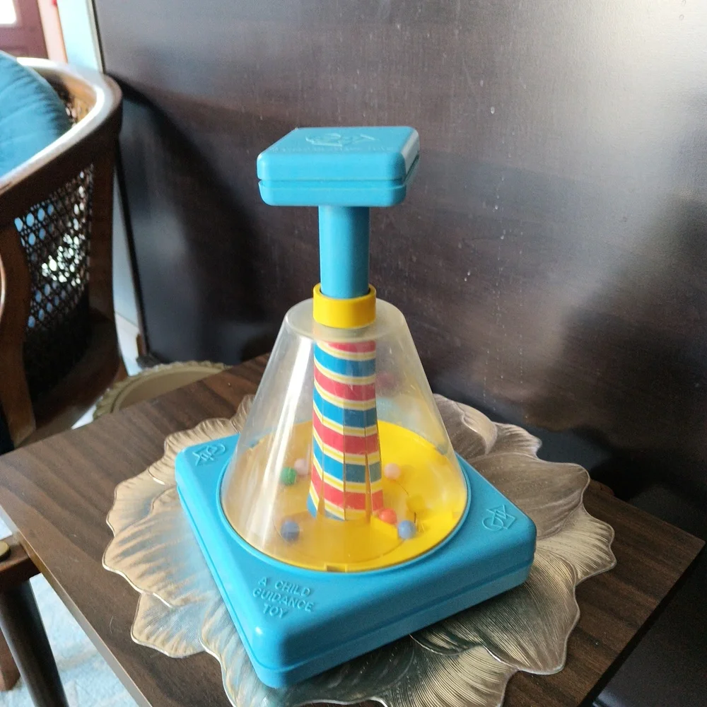 Vintage 70s Child Guidance Developmental Engagement Toy Baby Ball Popper Spinner